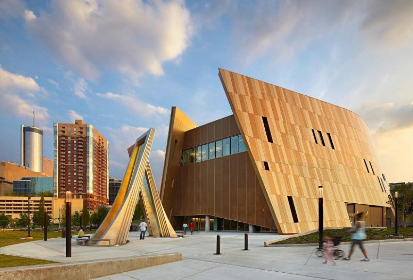 The National Center for Civil and Human Rights is designed by architect Phil Freelon who created a physical representation of its vision. Photo courtesy: NCCHR Facebook
