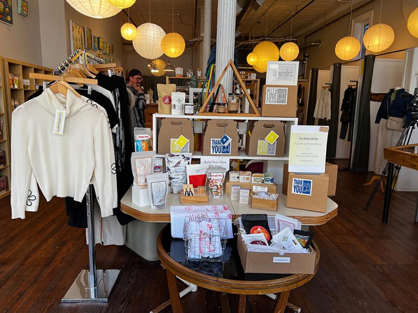 A photo inside Community, a retailer in downtown Athens that helps other local businesses by selling their items in store. (Photo/Asya McDonald)