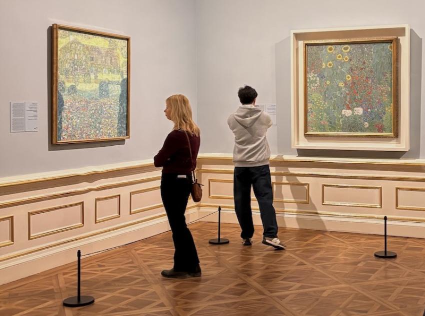 Visitors look at Klimt paintings at the Belvedere Museum in Vienna. Picture by Arnab Nandy. Photo courtesy: Arnab Nandy