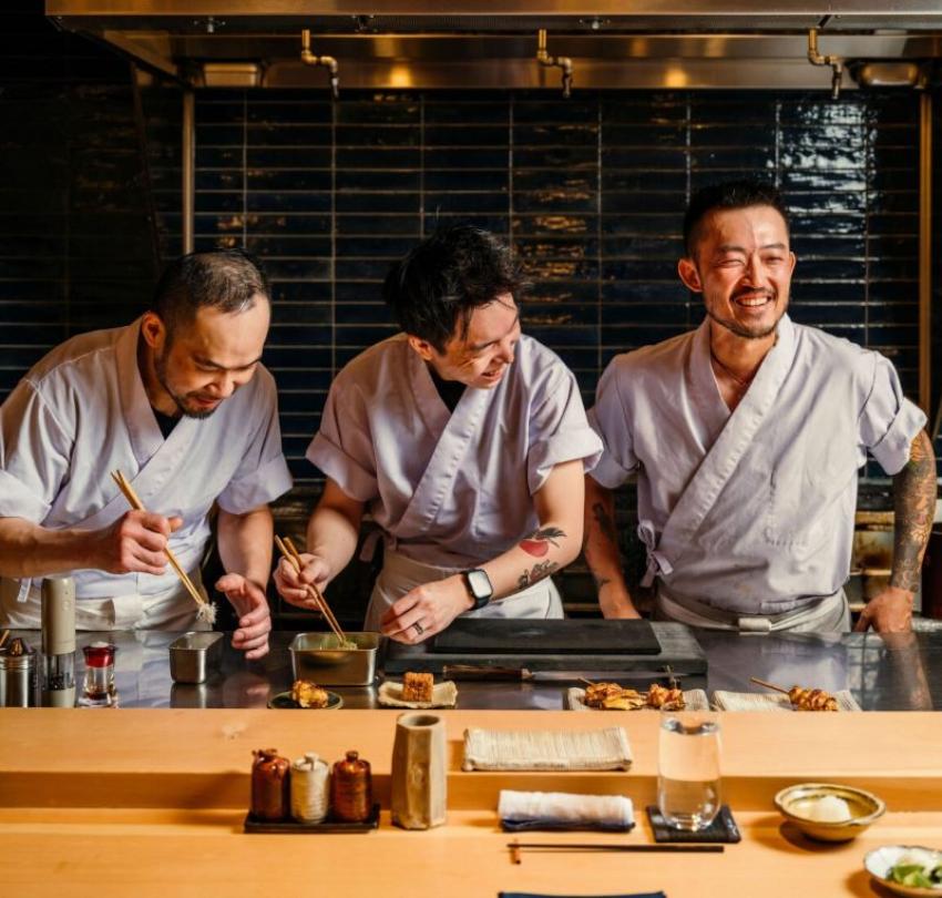 The kitchen team at Sumibiyaki Arashi.
Photo: Johnny C.Y. Lam/Air Canada