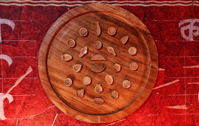 Sandesh moulds, the tools behind Bengal’s most delicate sweet, feature in the Mishtanna Puran theme at Wellington Square. Photo: Avishek Mitra
