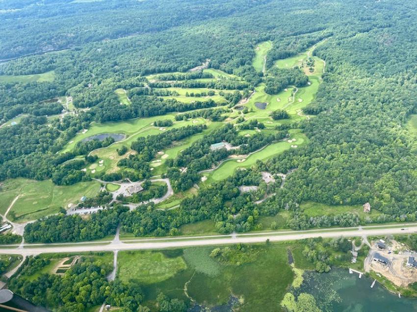 A sea of green across the Thousand Islands from above. Photo: Sujoy Dhar