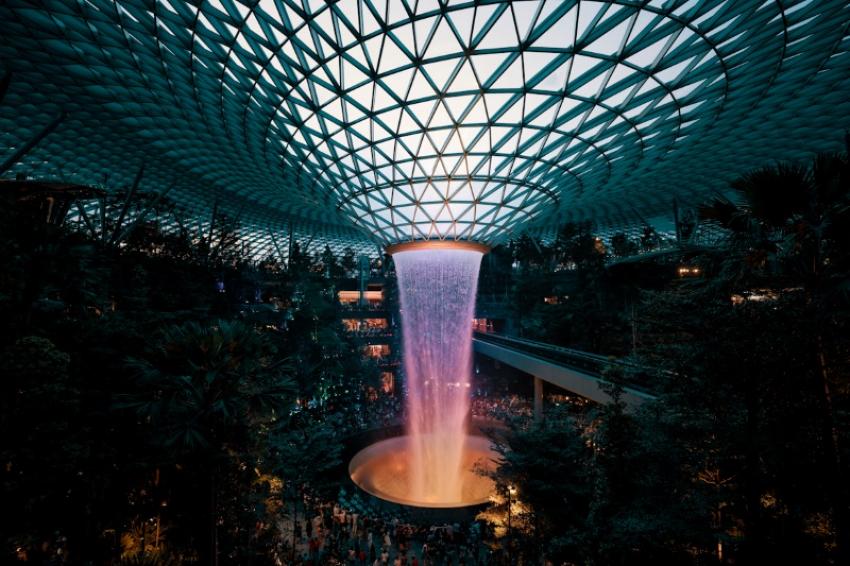 World’s tallest indoor waterfall. Photo: Unsplash