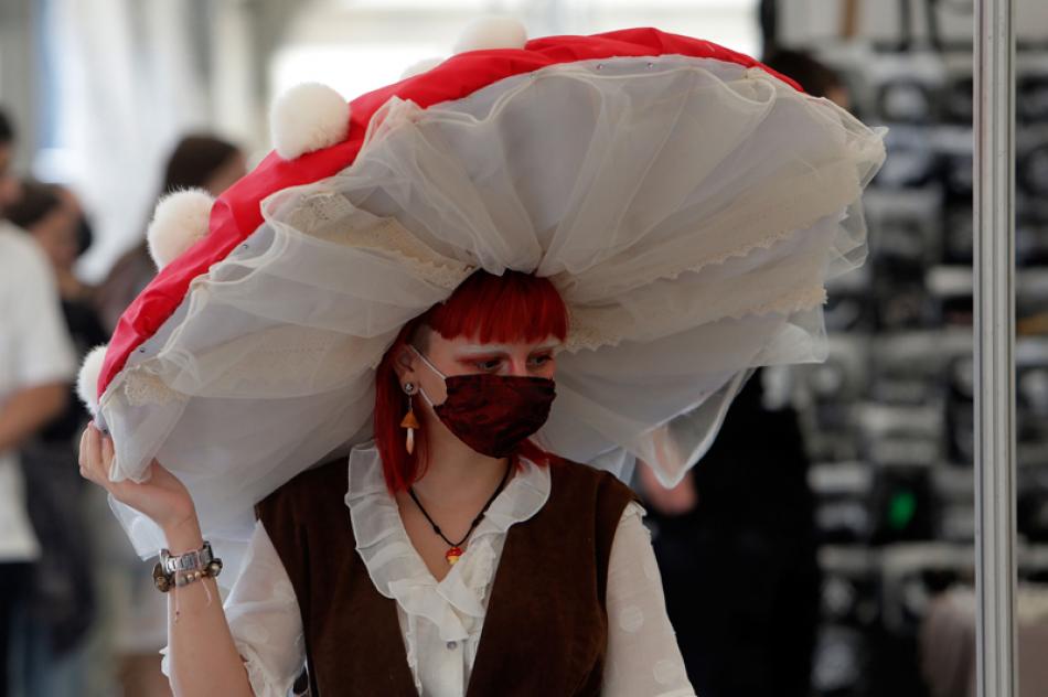 An enthusiast poses during East European Comic Con ...