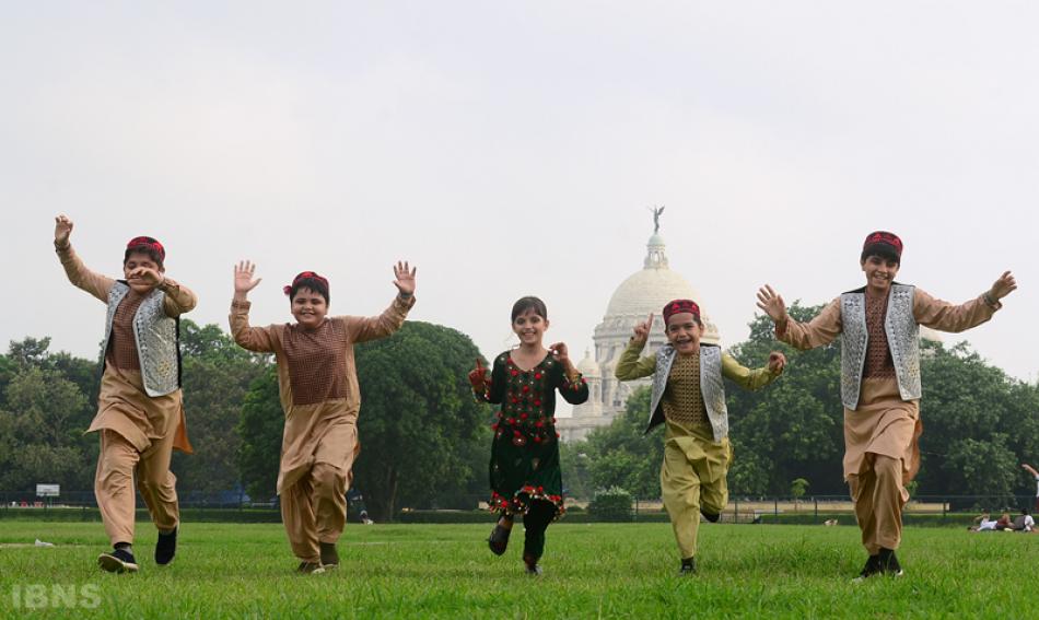 Afghani kids enjoy a day out on Eid-Ul-Azha in Kolkata's Maidan 