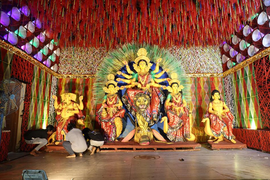 In Images: Kolkata Durga Puja pandal decks up in National Integration theme