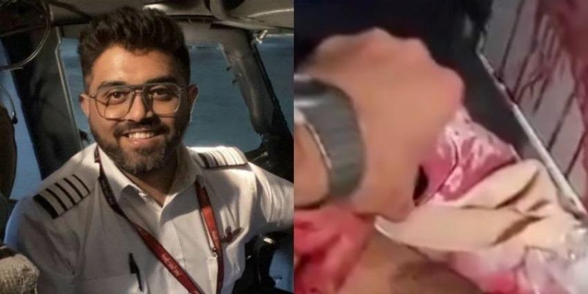 Smit Machchhar was bleeding profusely in the cockpit. Photo: Screen-grab