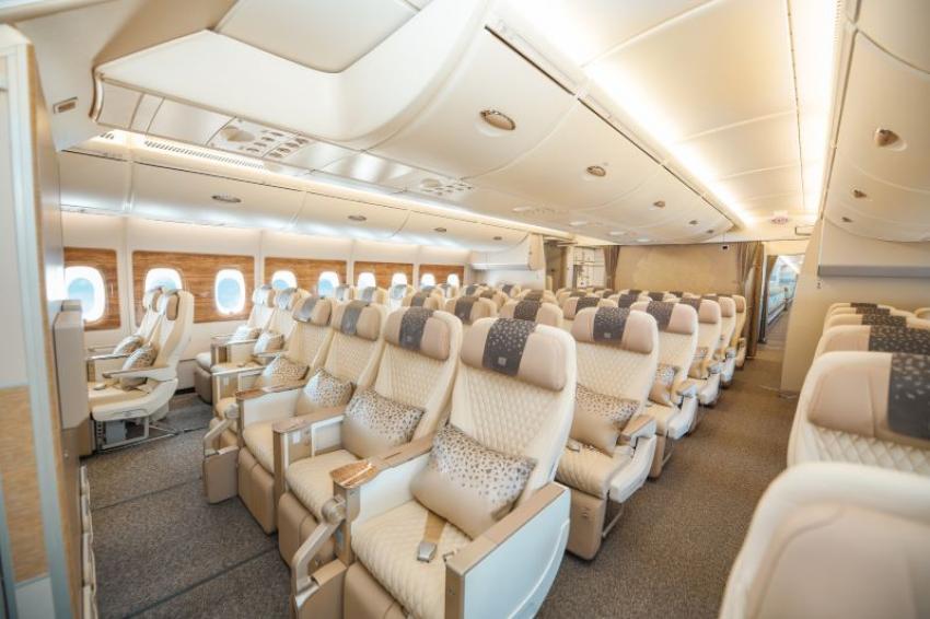 Inside the Premium Economy cabin. Photo: Emirates

