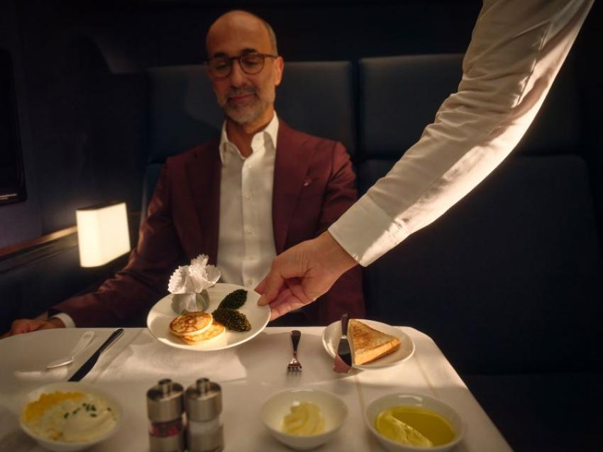For the main course, guests have a choice to decide between a single dish and a tasting menu. Photo: Lufthansa