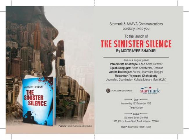 Starmark to launch of Moitrayee Bhaduri’s The Sinister Silence