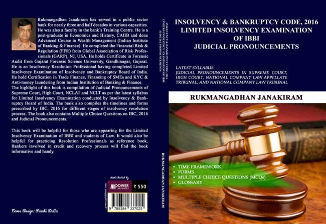 Author interview: Rukmangadhan Janakiram on his book for Insolvency & Bankruptcy Code, 2016 Limited Insolvency Examination 