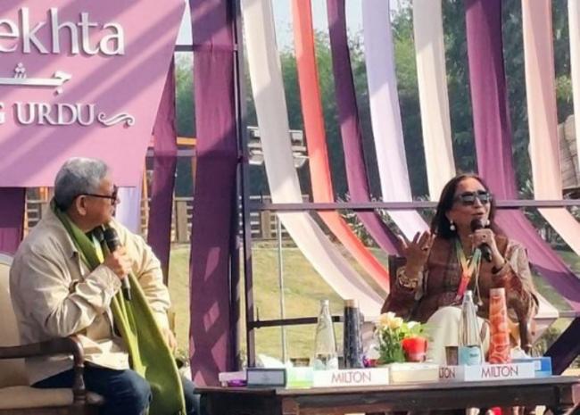Author Neelima Dalmia Adhar in conversation with Pervaiz Alam at the book launch session. Photo: PR Team