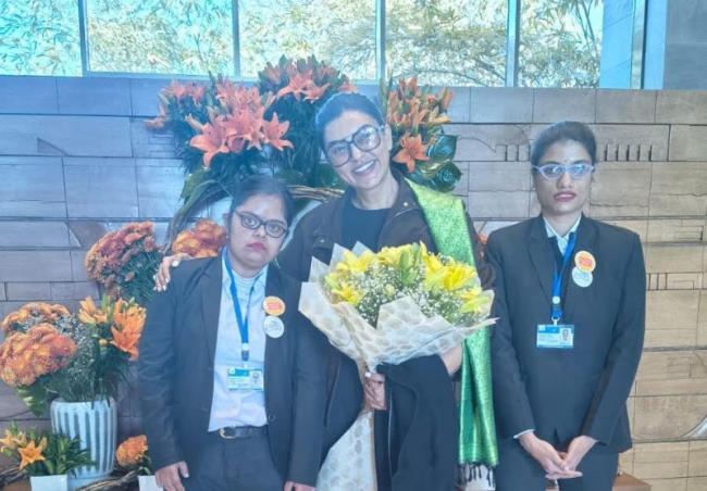 Welcoming Sushmita Sen at the Taj City Centre New Town. Photo: PR Team