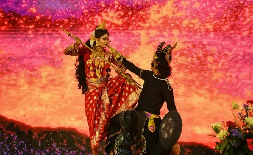 A dance-drama performed to showcase the heart of Durga Puja, Mahishasurmardini. Photo: PR