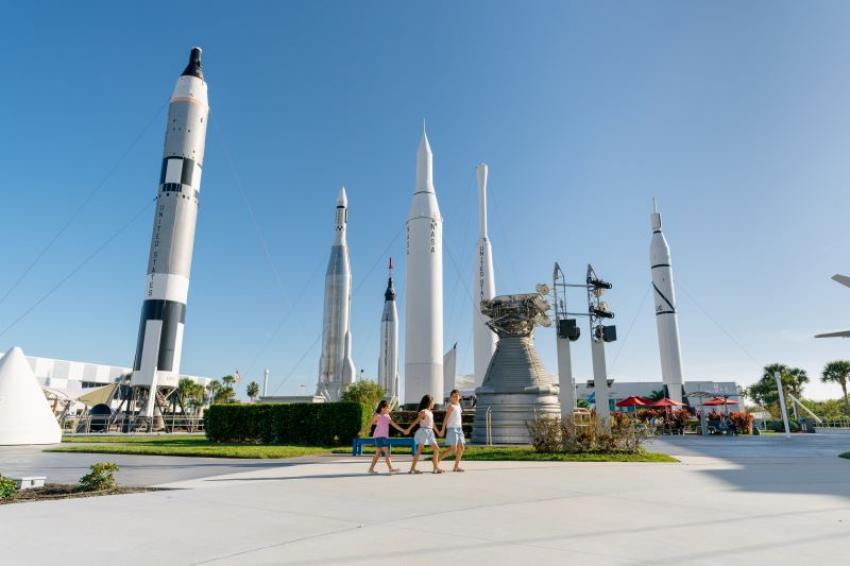 Rocket Garden in Kennedy Space Center. Photo: Experience Kissimmee, Florida