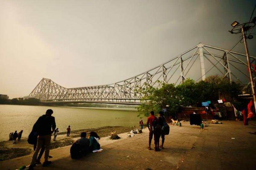 View of Hooghly riverfront and Howrah Bridge from the ghat. Photo: Avishek Mitra