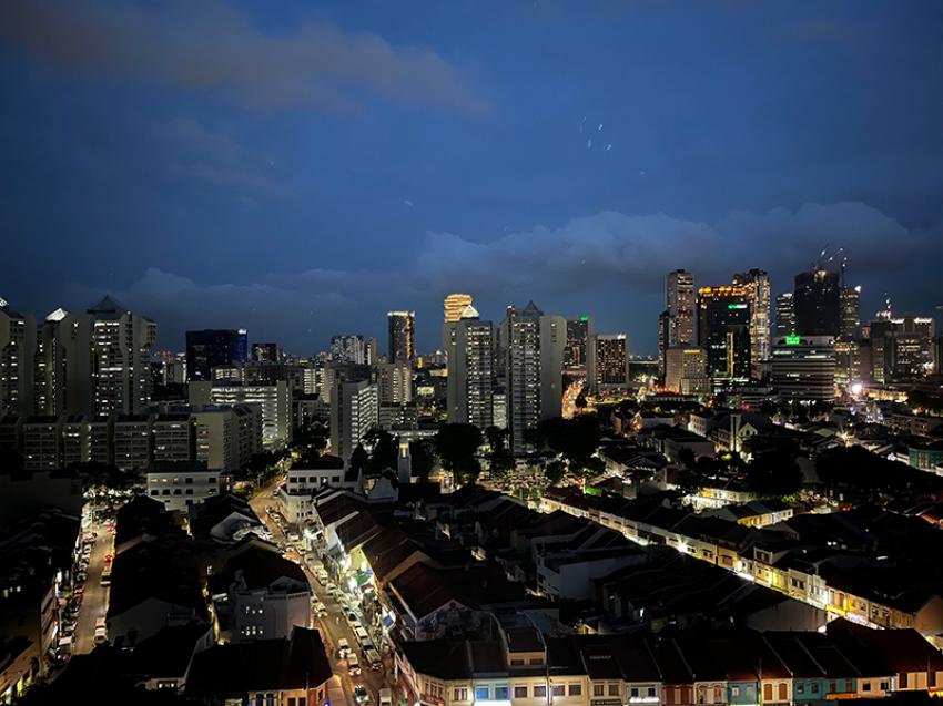 A view of Singapore night skyline from the room